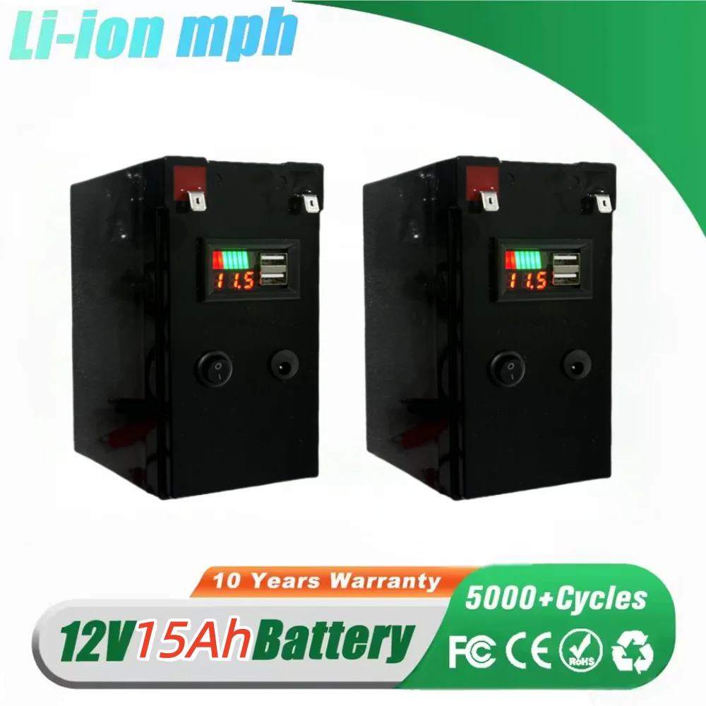 

BatterieàCycleprofond18650auLithium12V15AhbatterieRechargeabldeplusde4000Cyclespourl'énergiesolaire/ventpetitUPSéclairageetpluse