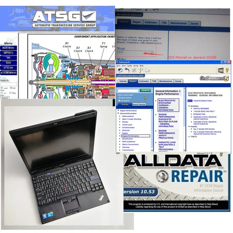 

Alldata 10.53 M.itchell ondemand 2015 ATSG 2012 installed well on laptop X220T I7 8G 1TB Internal HDD hard-disk