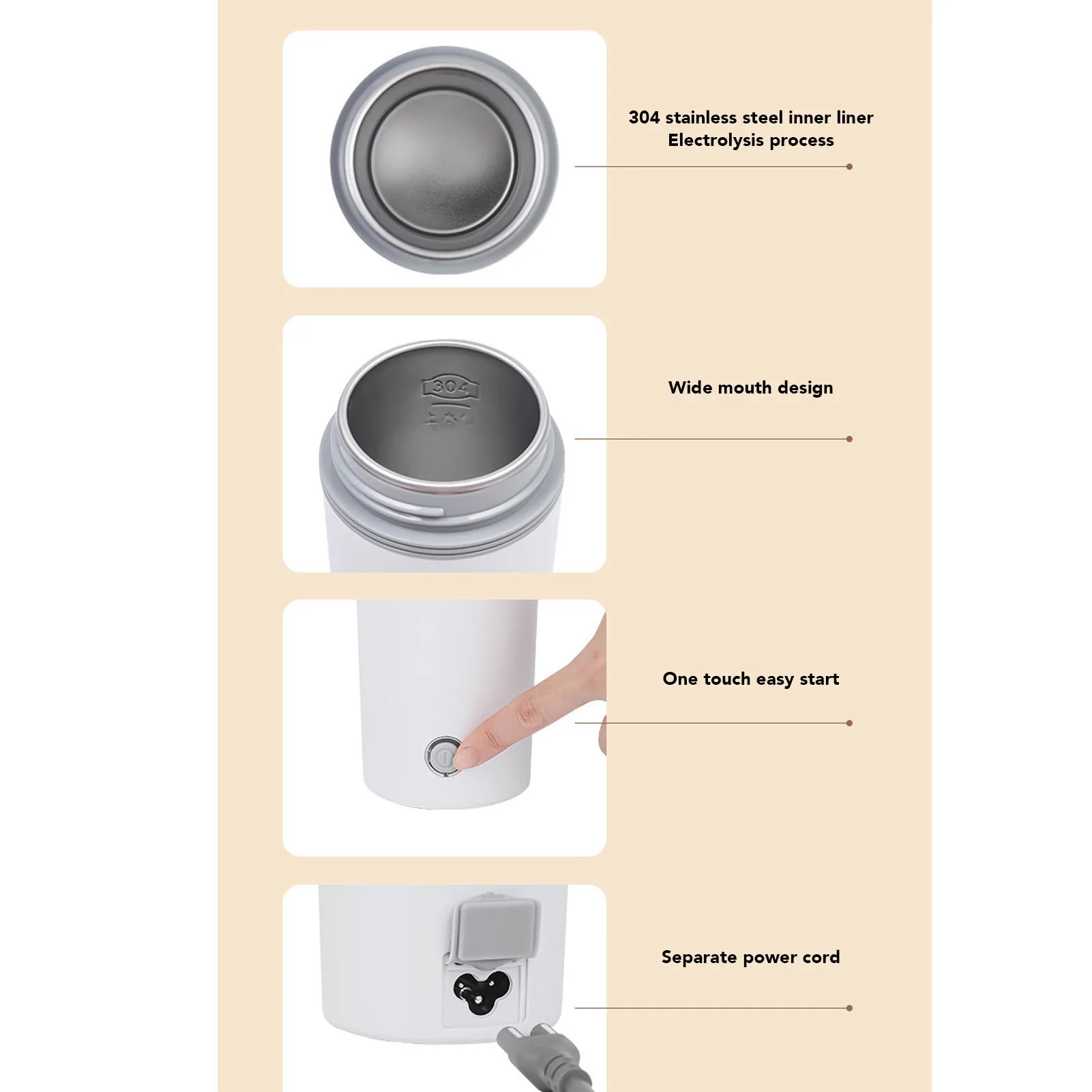 350ml caneca de viagem aquecida pequena portátil copo de aquecimento automático viagem chaleira elétrica fabricante de chá pessoal para viagens em casa