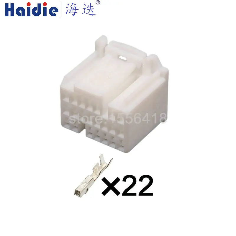 

1-20 sets 22 Pin White Automotive Low Current Electric Wiring Plastic Housing Unsealed Socket With Terminal 353028-1