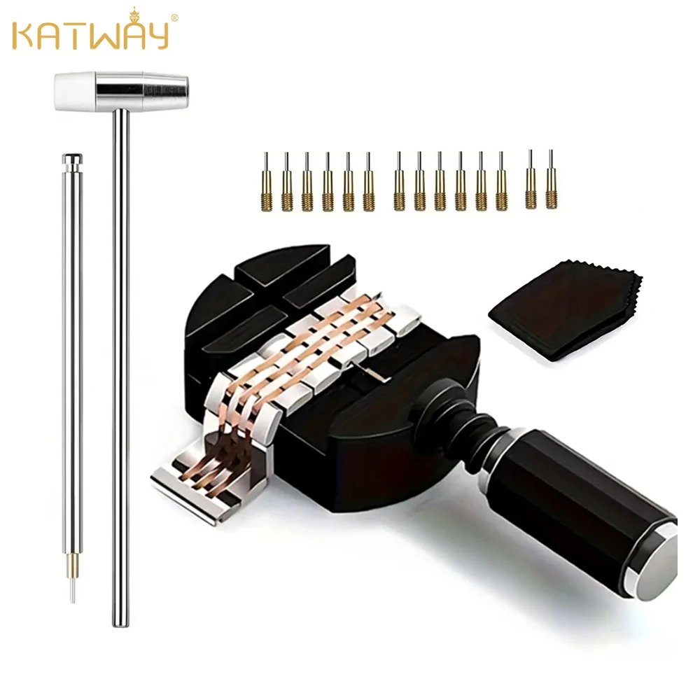 

KATWAY 11pcs Watch Band Strap Adjustment Tool Kit Watch Link Removal Tool Strap Chain Pin Remover Repair Watch Band HH-AA534