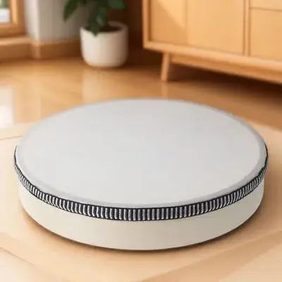 Natürliches hölzernes Tamburin, große Handtrommel für Kinder, Baby-Musikinstrument, fördert die Koordination, Kreativität, Orff-Percussion