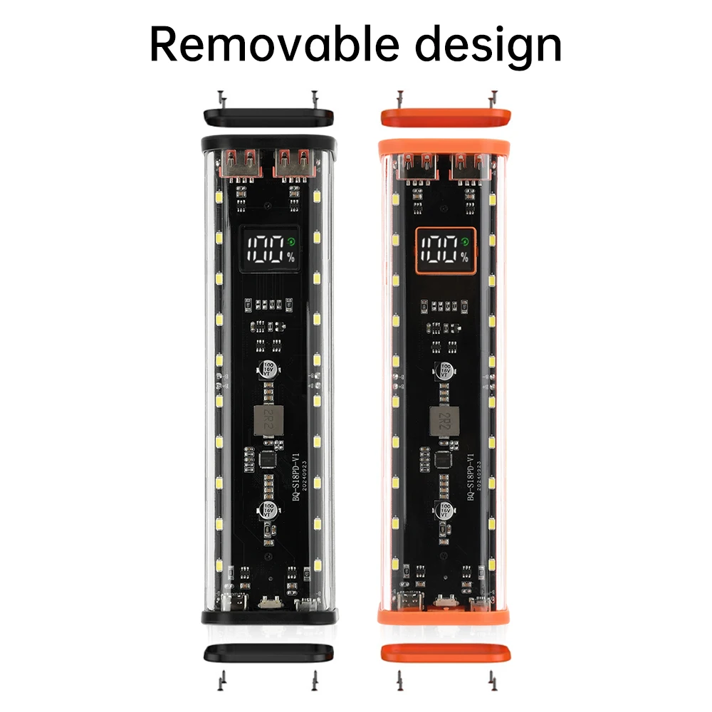 

DIY Power Bank Case 8 Slots 18650 Battery Storage Box Digital Display PD USB Type C Charging Non-Welding Battery Shell Holder