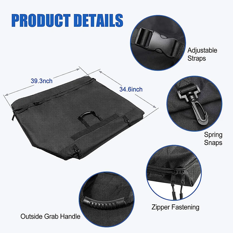 For Jeep Wrangler JK JL 2007-2020+ Hardtop Roof Storage Bag With Handle Adjustable Fixing Strap Double Zipper