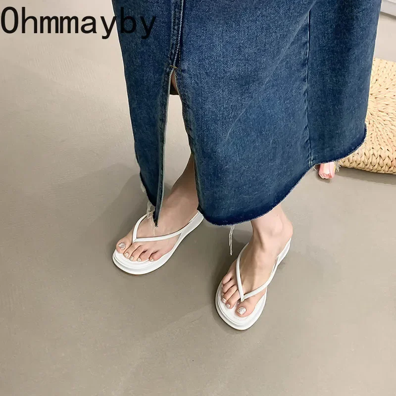 Summer Platform Women Flip Flop Slippers Slip On Shoes Ladies Casaul Wedges Female Outdoor Party Slides White sandalias mujer