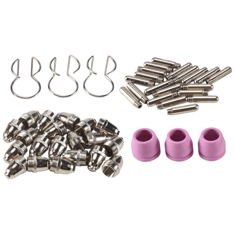 AA63 HEIßER 46PCS Für SG-55 AG-60 WSD-60 Plasma Cutter Verbrauchs Kit Plasma Schneiden Taschenlampe Spitze Düsen Elektroden Schild Kappe 1,0mm