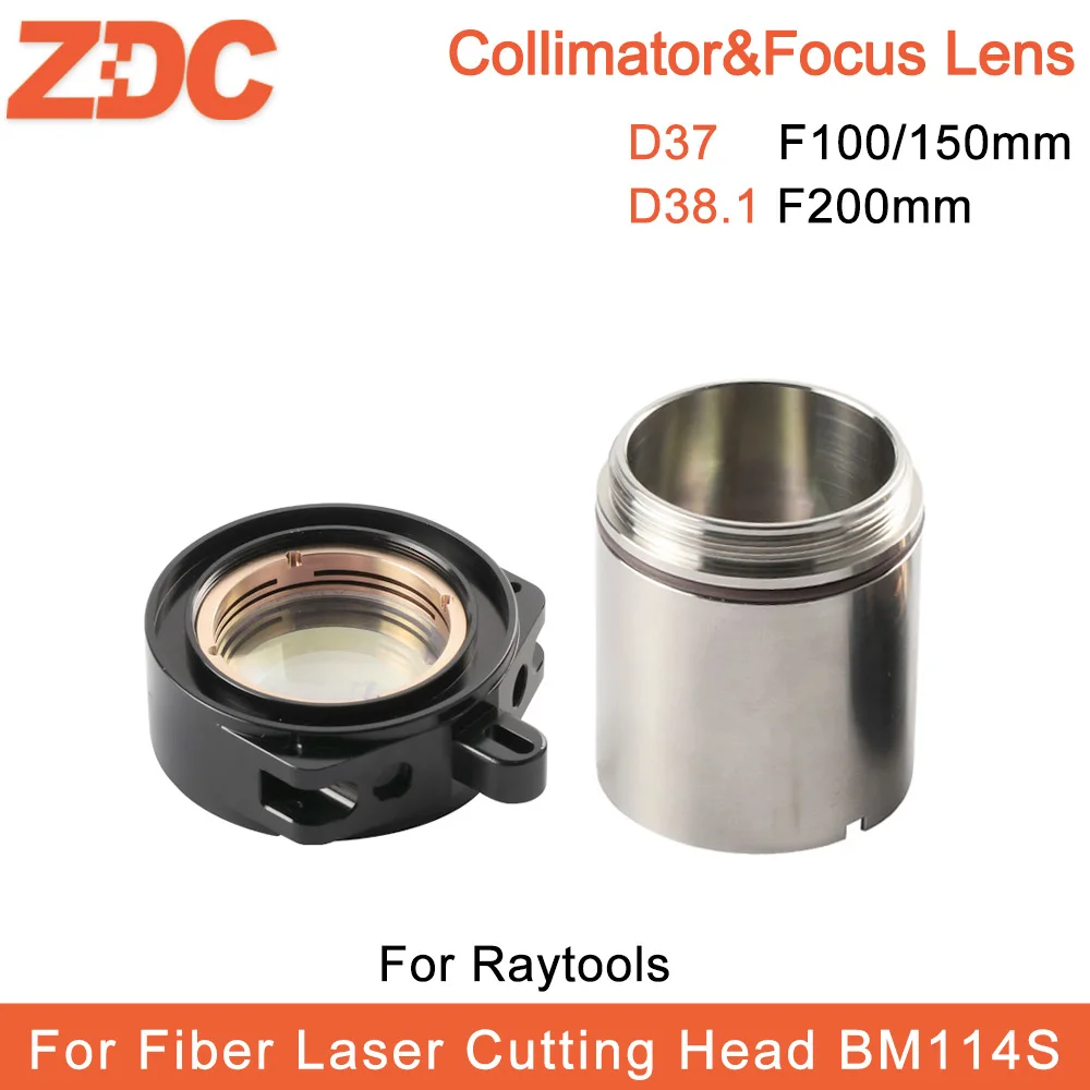 

ZDC High Quality Fiber Laser BM114 Collimating & Focusing Lens D37 F100 D38.1 F200mm with Lens Holder for Raytools Laser Cutting