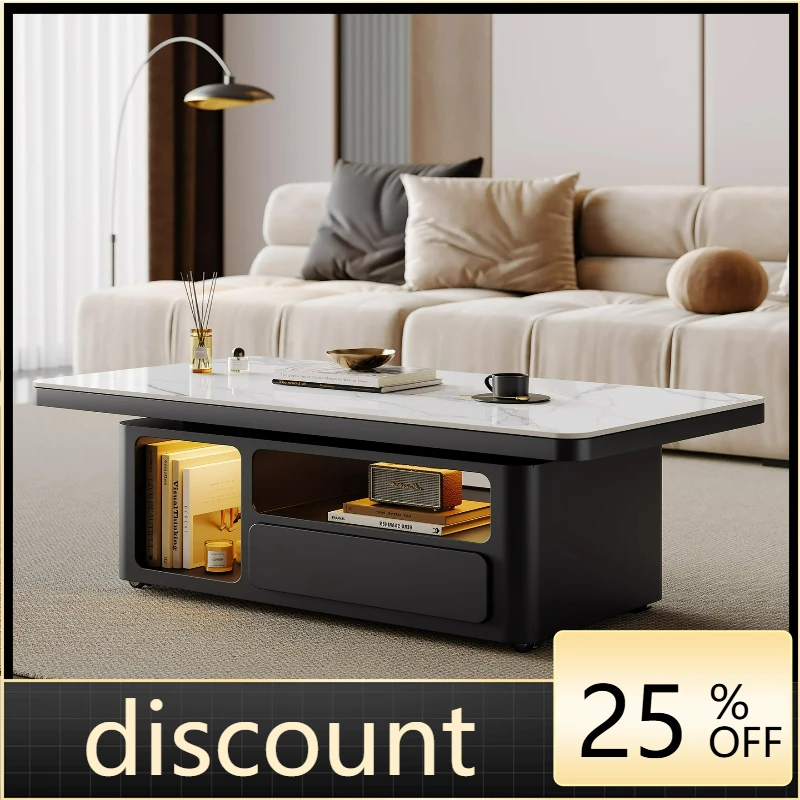 

LTT removable rock slab coffee table living room home modern light luxury high-end rectangular tea table