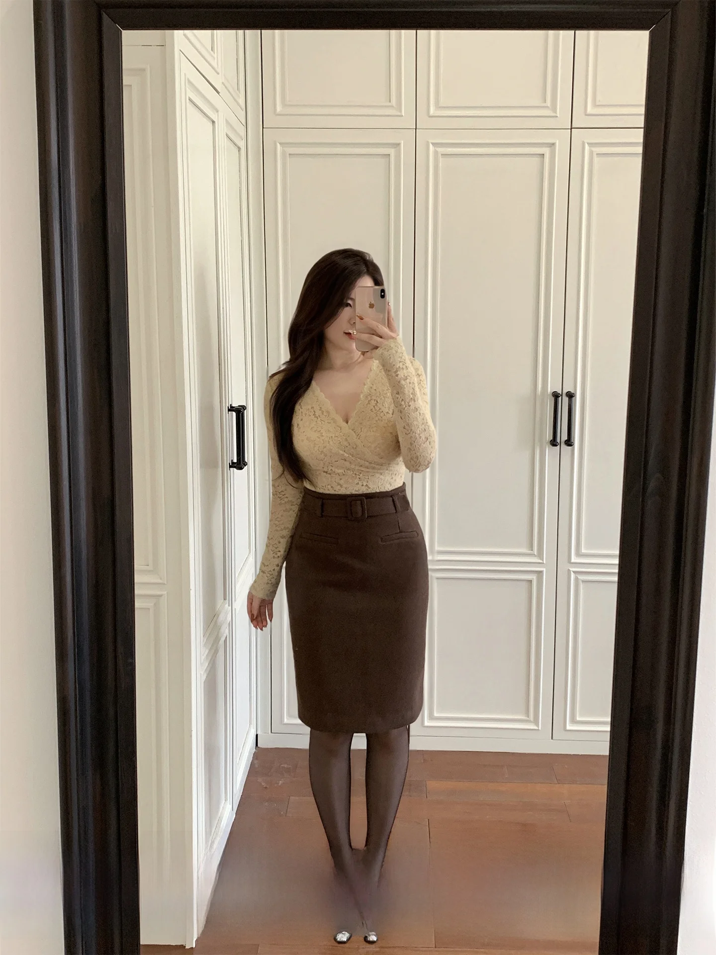 

Winter New Style High Waist Midi Skirt for plus Size Women in Tweed Material Retro Commuter Friendly A-Line Skirt