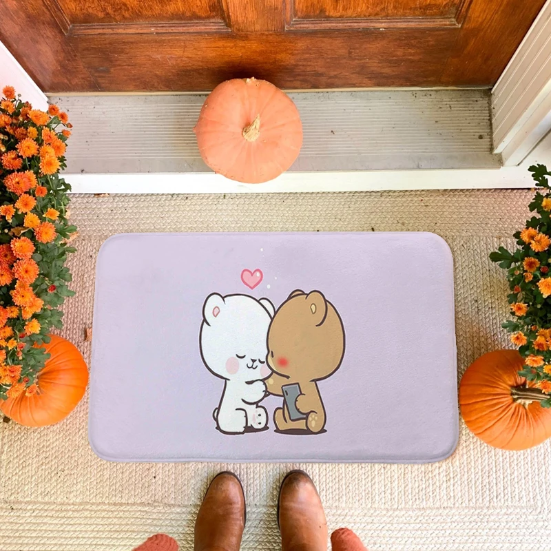 Carpet Entrance of House F-Milkmochas Bear Porch Foot Mat Non-slip Entrance Door Doormat Slip-resistant Hallway Bedroom Rug