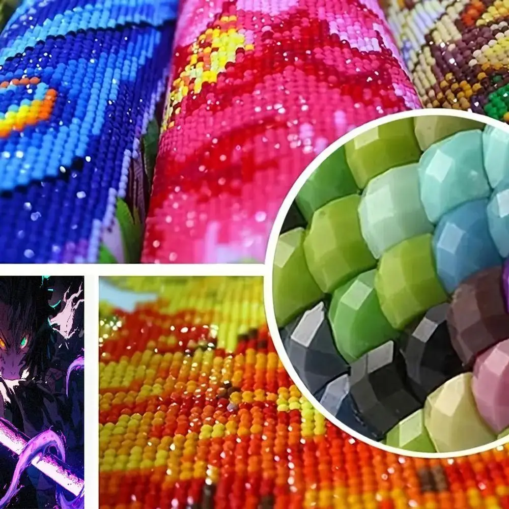 5d pintura diamante anime personagem com olhos brilhantes e energia de cabelo giratório, 40x50cm diy kit de ponto cruz completo com ferramentas