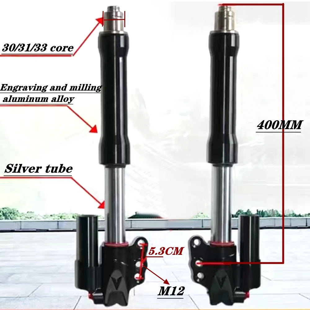 30/31/33 core 380/400mm Motorfiets Voorvork Omgekeerde Schokdemper Voor Scooter Cygnus-X RSZ FORCE Niu N1S U + B Ninebot