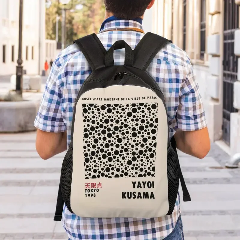 Yayoi Kusama mochila de exposición japonesa para hombres y mujeres, resistente al agua, Bolsa Escolar, bolsa universitaria, bolsa de libros estampada