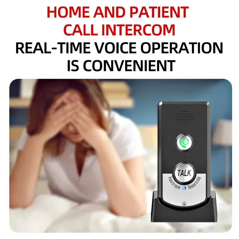 2パックインターホンワイヤレス家庭用音声発信者双方向オーディオインターホン超長距離ワイヤレス音声インターホン高齢者発信者