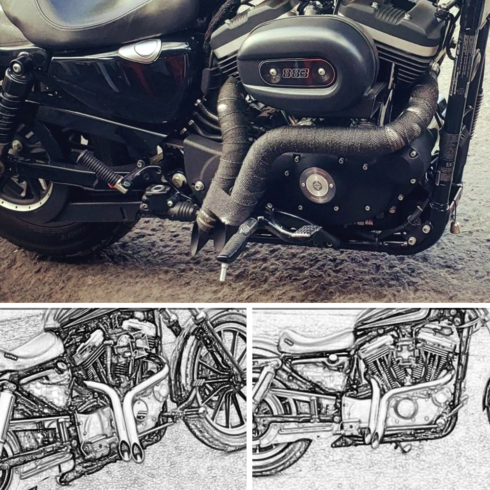 Motorcycle Exhaust Escape Sportster Motorcycle Exhaust XL883 Elbow Bike For Softail Sportster 883 1200