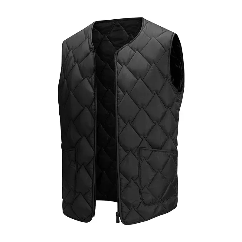 Winter HighStreet Men Down Vests Comfortable Warm  Waistcoat Trend All-match Sleeveless Black Jacket High Quality Men Clothing