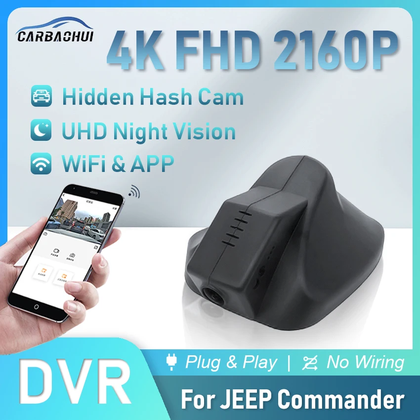 

4K 2160P Car DVR Plug and Play Dash Cam Camera UHD Night Vision Video Recorder For Jeep Commander High Edition,Wireless DashCam