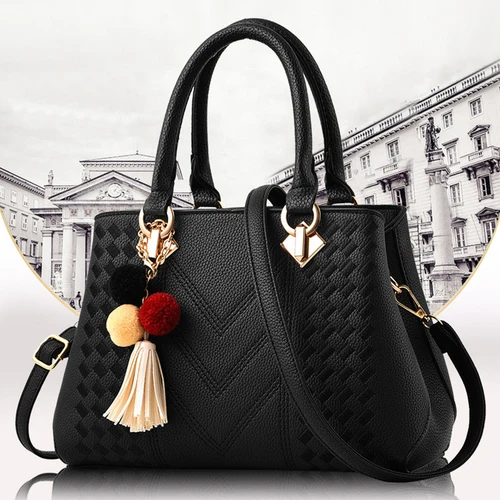 Imagen 1 del producto Bolsos clásicos de cuero genuino para mujer, bolsos de mensajero Vintage de alta calidad, bolsos de mano de lujo para mujer, bolso de compras para mujer