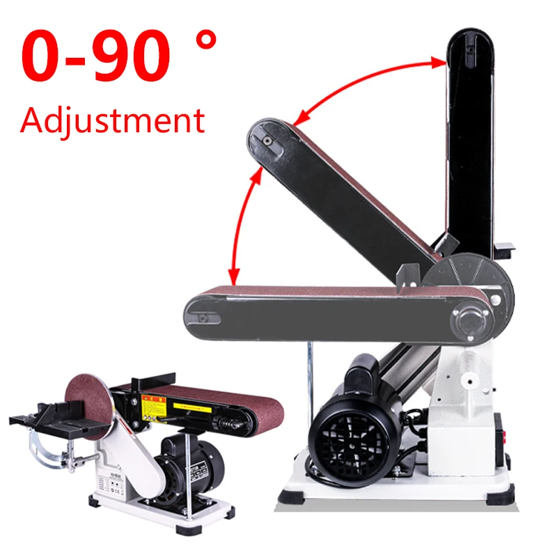 110V/220V Polishing Belt Disc Sander Disc Bench Sanding 0-90°Adjustable Table Belt Sander machine Combination for Wood Working