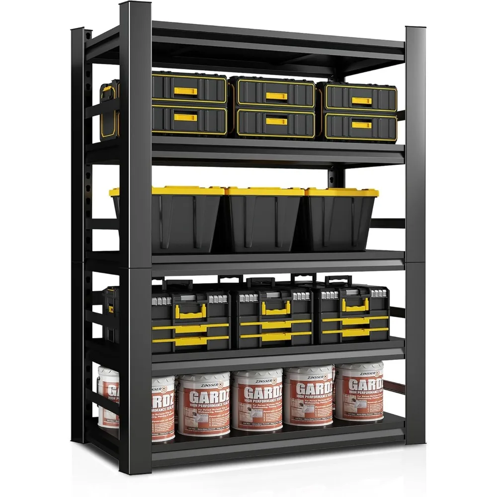 

72" H|48" W All-Metal Garage Shelving Unit and Storage-Easy Assembly Shelves 5-Tier Rack|Heavy-Duty Adjustable Shelf|Steel Water