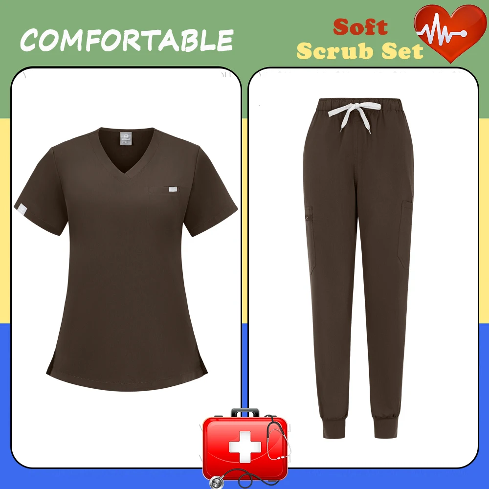 Elasticity Straight Unisex Workwear Medical Scrubs Uniforms Women Men Scrub Sets Nursing Accessories Hospital Surgery Clothes