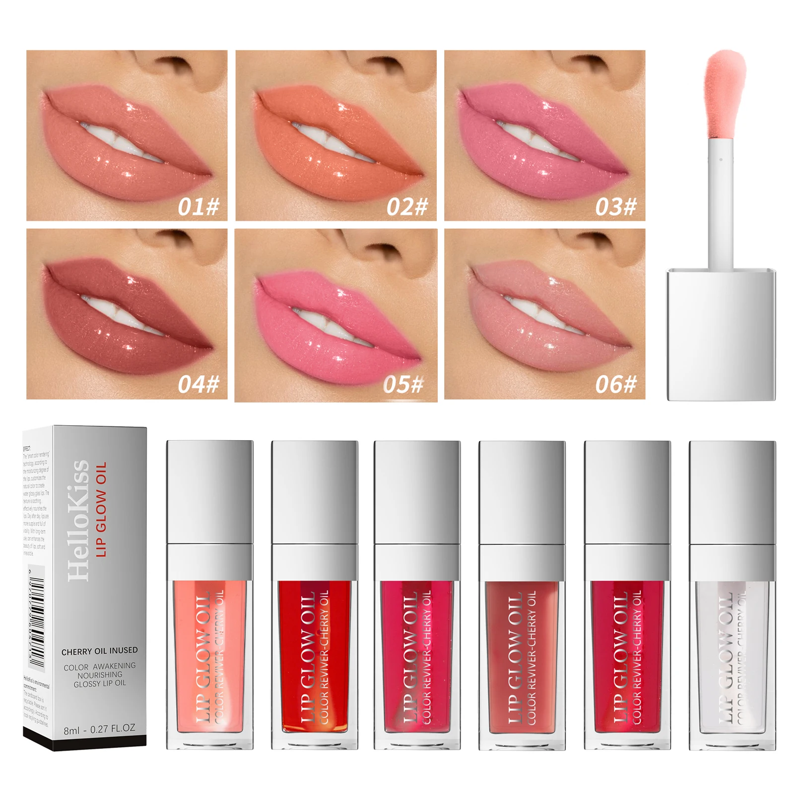 Crystal Jelly Moisturizing Lip Oil Plumping Lip Gloss Makeup Sexy Plump Lip Glow Oil Tinted Lip Plumper