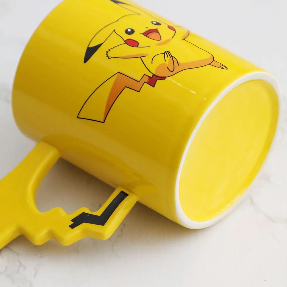 Taza de cerámica con estampado de dibujos animados de Pokémon, figura de Anime Pikachu Eeveelution, taza de agua con bonito patrón, taza de leche para niños, taza de café de cerámica