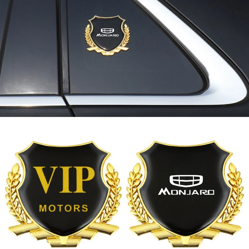 Car emblem 3D Metal Badge Sticker Wheat Ear Shape Car Window Decoration Sticker Accessories for Geely Monjaro Atlas Coolray CK2