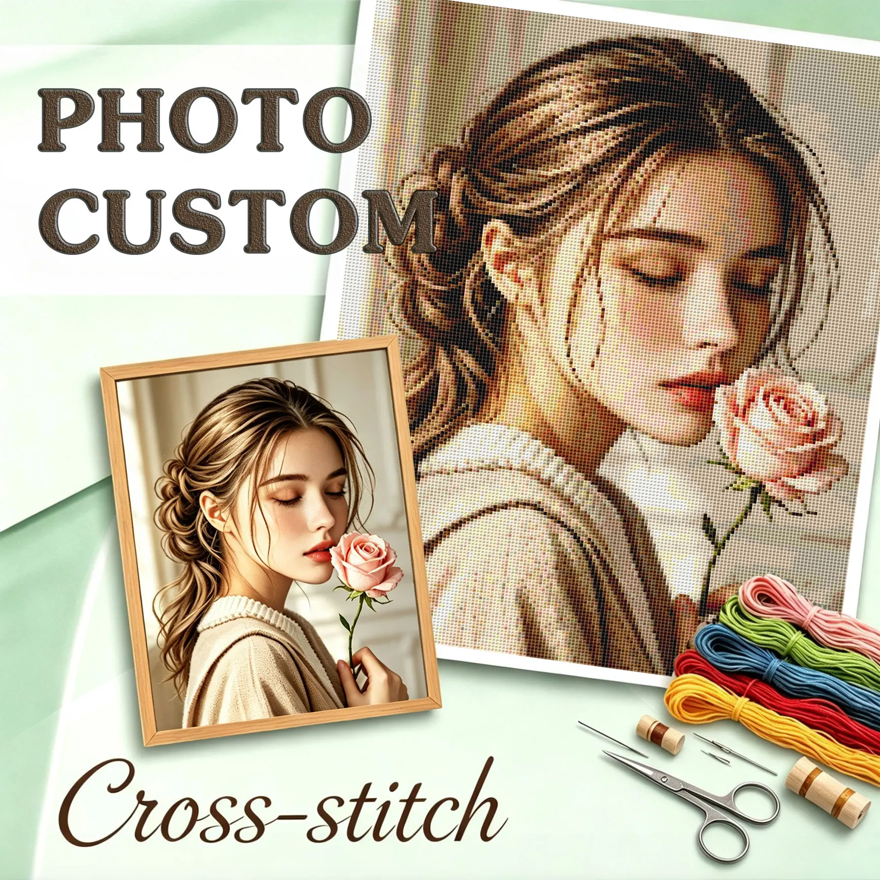 Embroidery Job - Zestawy do haftu ze zdjęciem, 11CT,
