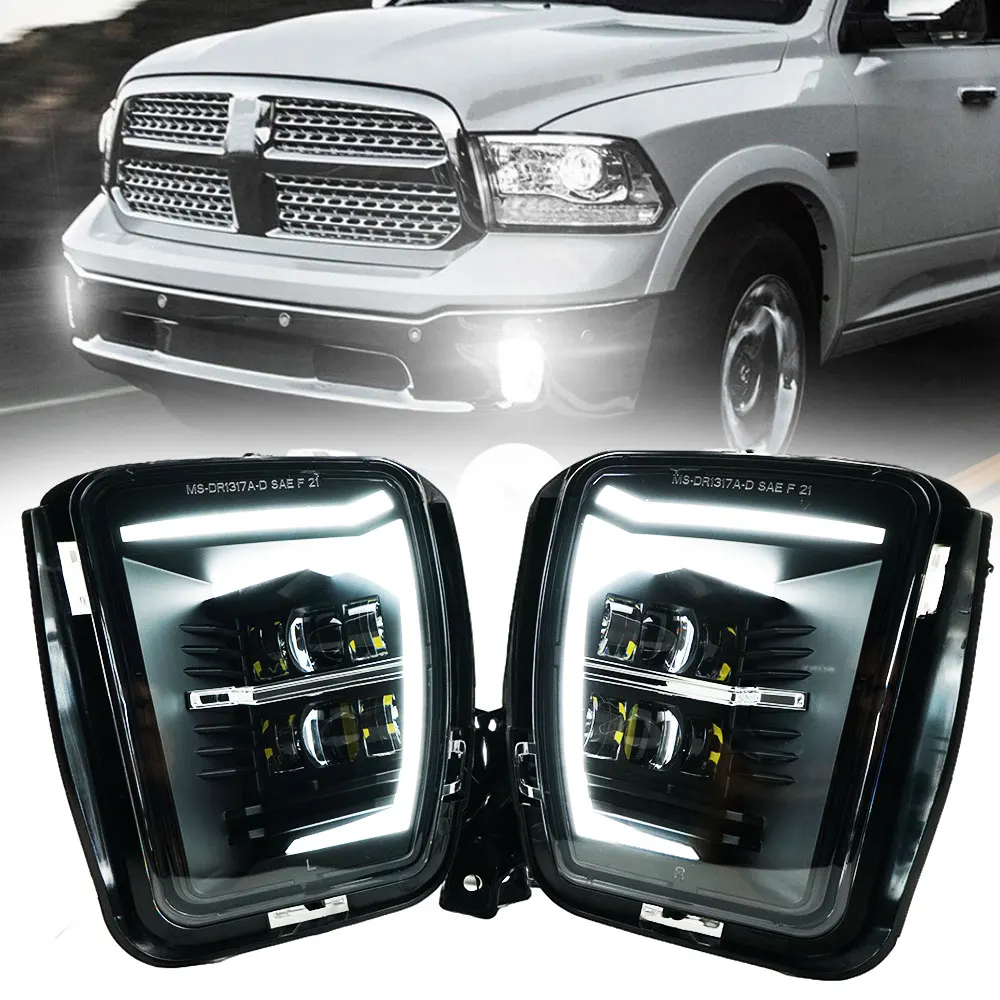 New Car LED Lamp Fog Lights for Dodge Ram 1500 Pickup 2013 -2017  Front Bumper DRL Driving Fog Lamps Replacement 68104821AC