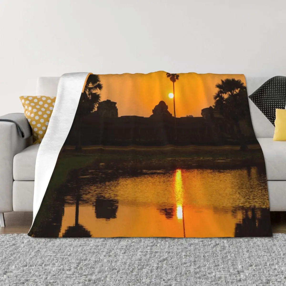 

Angkor Wat Throw Blanket For Sofa Thin Sleeping Bag for babies Blankets