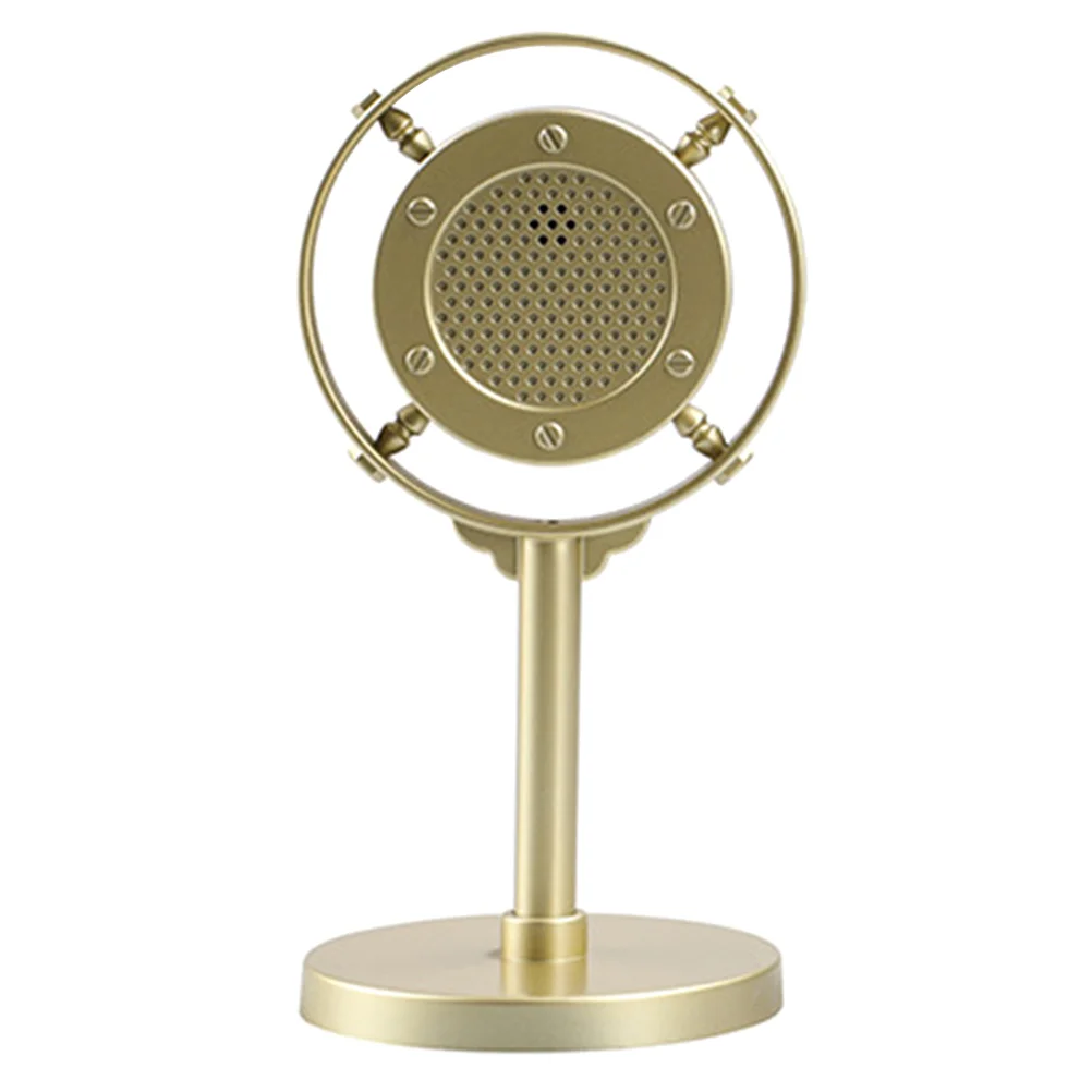 Decor Vintage for Home Rose Gold Microphone Model Music Playthings Abs Vocal