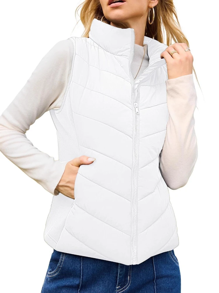 Veste en coton épais à col montant pour femme, vêtement de poche avec fermeture éclair, couleur unie, décontracté, Simple, pour les déplacements, nouvelle collection automne et hiver