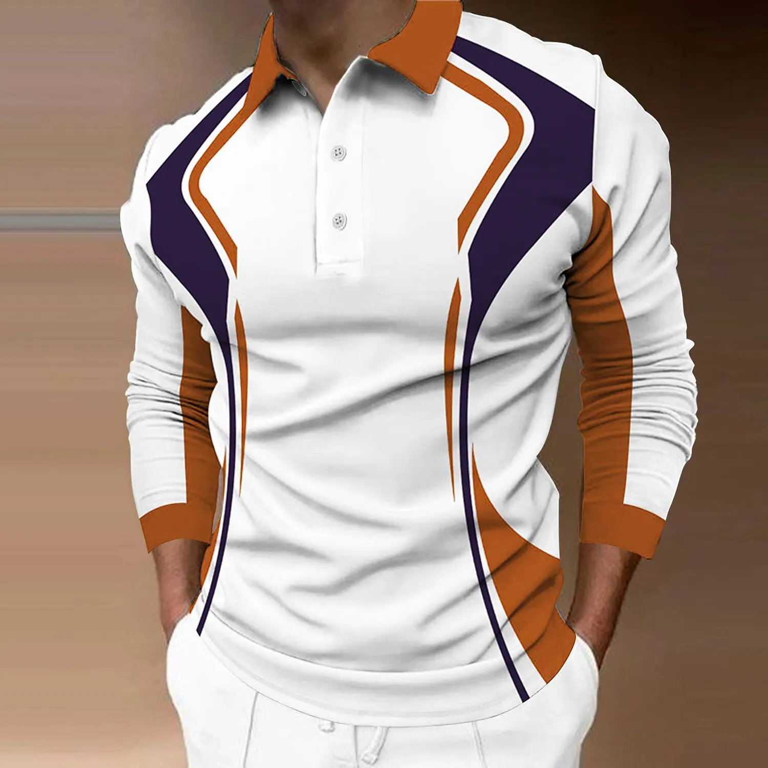 

Men's Golf Shirt Long Sleeve Polo Shirt Lapel Shirt Business Casual Daily Wear Sports Button 3D Printing Winter Spring Autumn