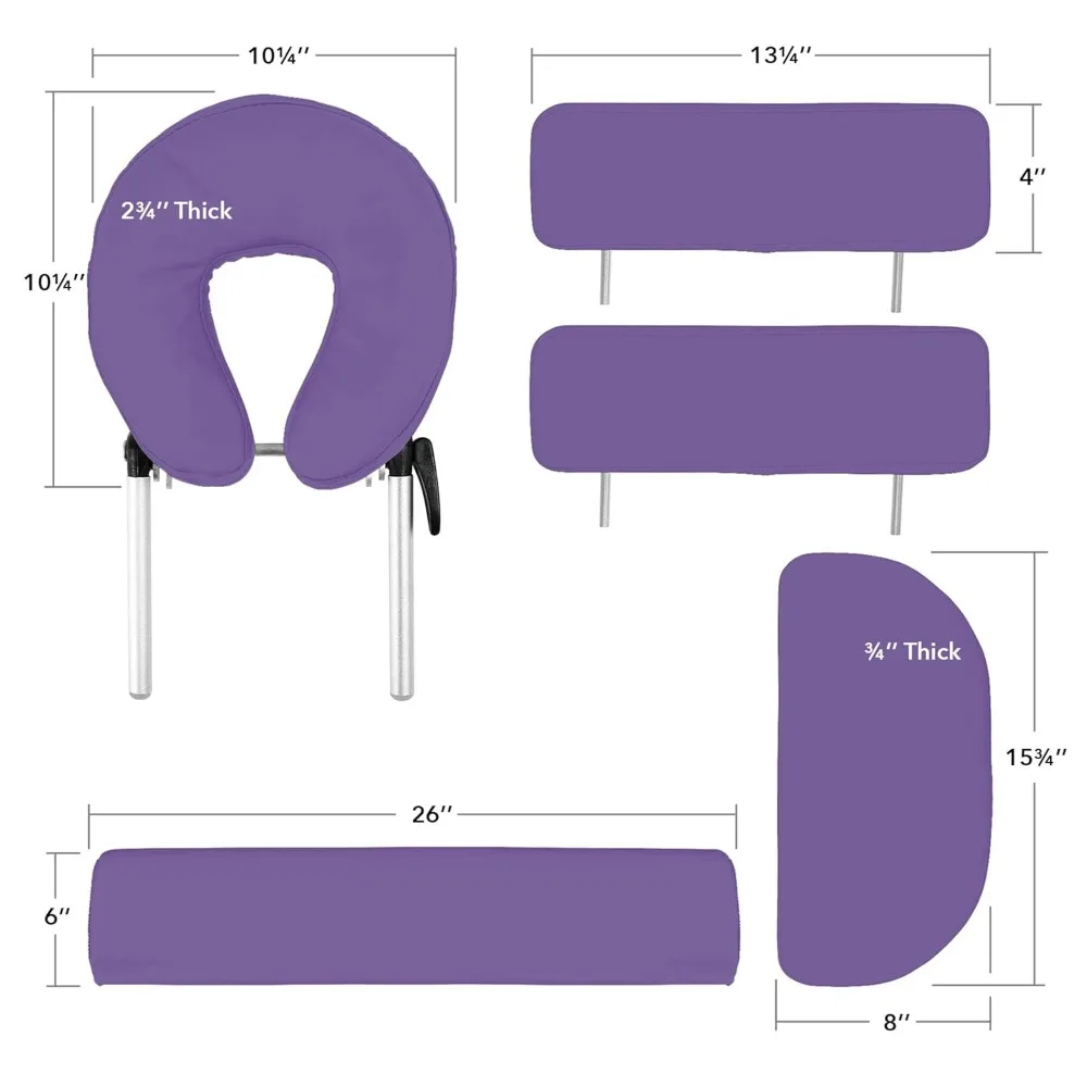 Saloniture lettino da massaggio portatile professionale con schienale-lavanda