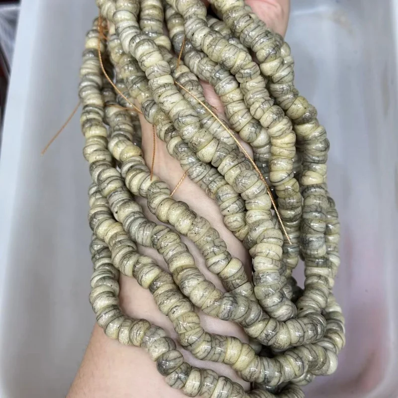 

Tibetan Fried Pattern Gracked Glaze Bone Large Intestine 108 Semi-Finished Products about 10Mmdiy Crafts Prayer Beads Jewe