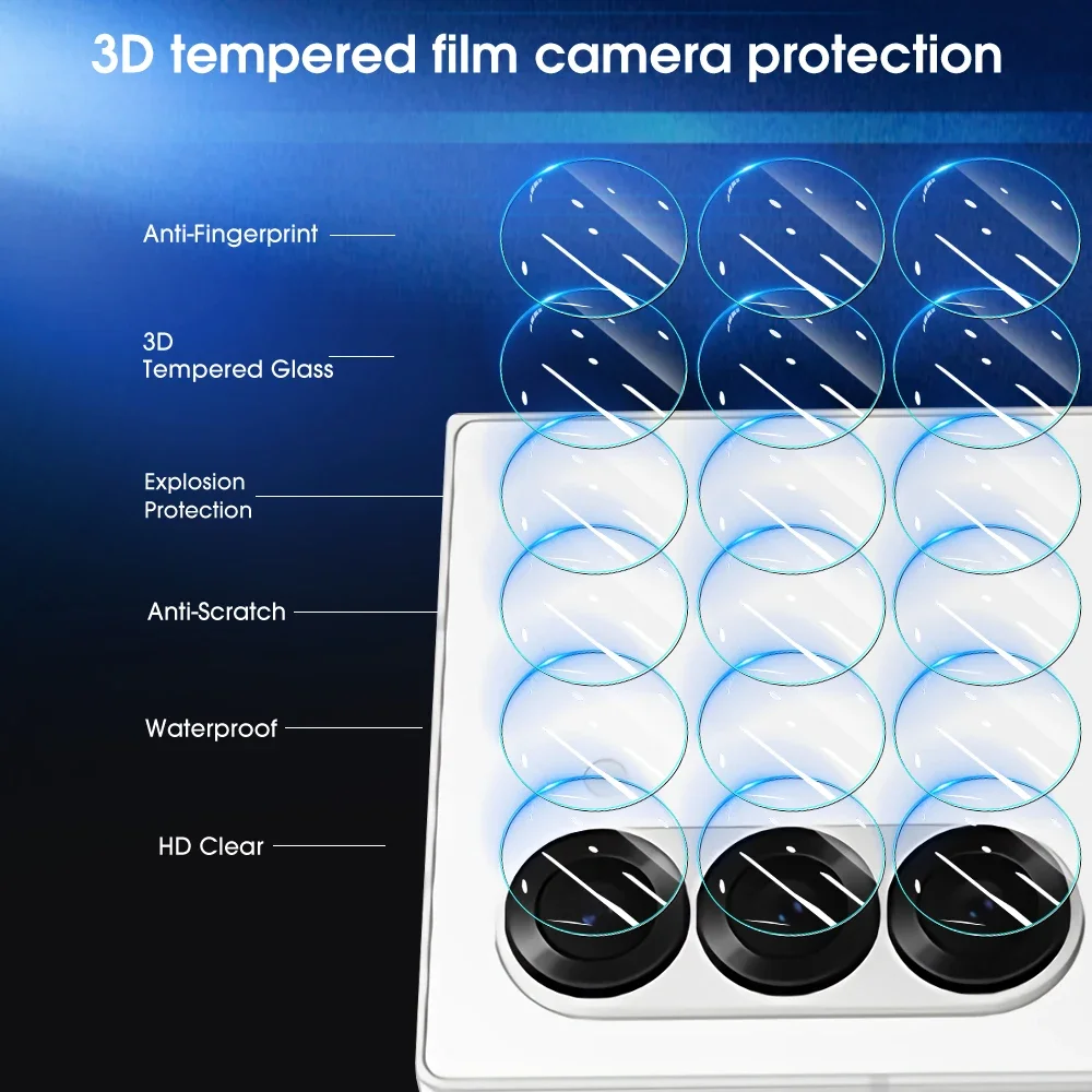 Tempered Glass Camera Lens Films for Samsung Galaxy ZFold6 ZFlip6 5G HD Transparent Anti-scratch Rear Len Protector Film