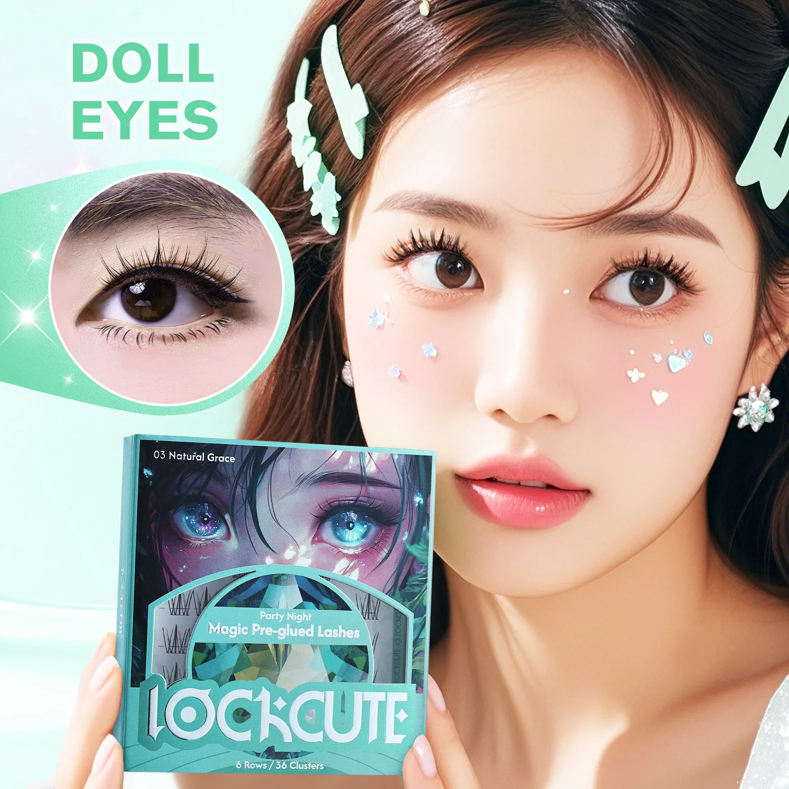 36 クラスター自己接着まつげ – 接着剤不使用 DIY ナチュラルからグラムルック ソフトカーリング & 再利用可能 9-12mm 防水 & 防汗