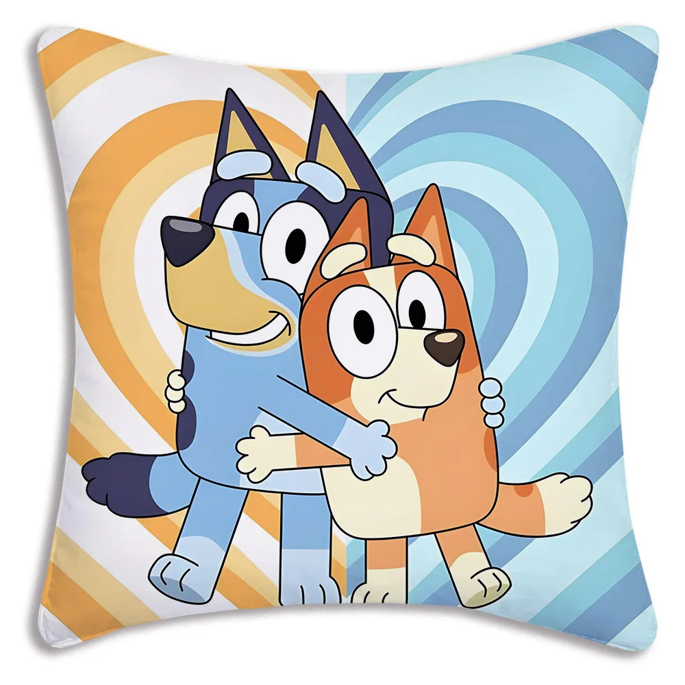 Pillow Covers Cartoon For B-Blueys Sofa Decorative Home Double-sided Printing Short Plush Cute Cushion Cover