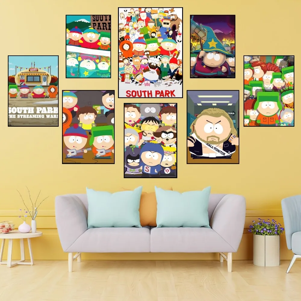 Cartoon S-South Cute P-Park Poster Prints Wall Painting Bedroom Living Room Decoration Office Home