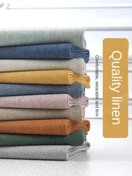 Thick Cotton Linen Fabric Upholstery By The Meter for Tablecloth Pillowcase Chair Mat Diy Sewing Sofa Cloth Soft Plain Gray Blue