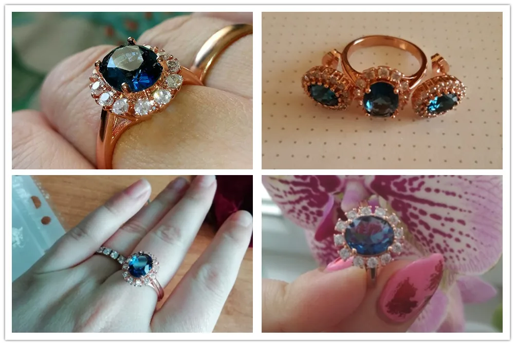 Diana Ring Für Frauen Prinzessin Stil Blau Kristall Zirkon Silber Farbe Engagement Hochzeit Finger Ringe Geschenk Mode Schmuck R076 – Detail 16