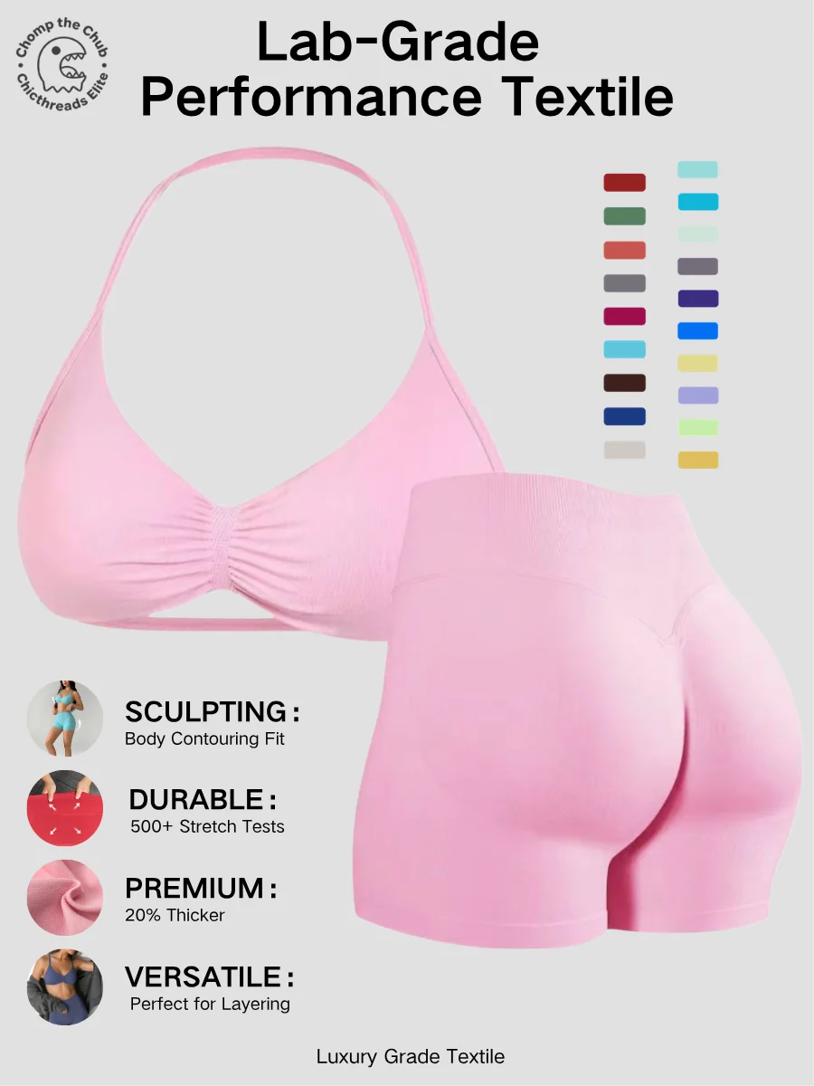 Women's Solid Color Halter Top & High Waist Shorts Sports Set, Sporty Breathable Quick Drying Outfits for Yoga Gym Workout