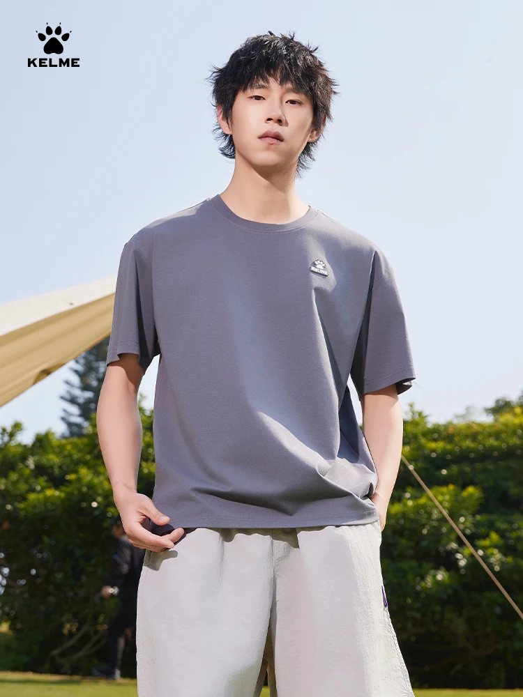 Kelme Men's Sports Short-sleeved Outdoor Running Breathable T-shirt Women's Round Neck Casual Tops Couple Fitness Short-sleeved