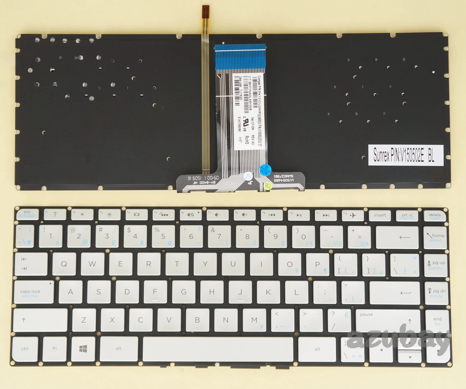 Canadian Backlit Silver Laptop Keyboard for HP Pavilion 14-ab000 14-ab100 ENVY 14-j000 14-j1000 PK131CU2A08 V150502ES2 EF