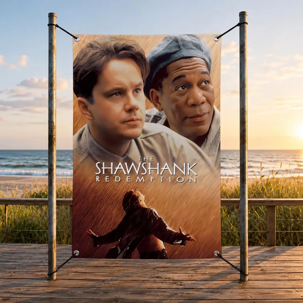 Movie T-The Shawshank Redemption Flags Vertical Wall Hanging for Bedroom Dorm Living Room Party Garage Camping