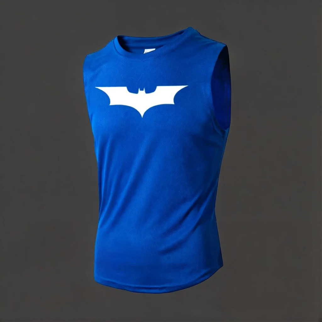 Bat Printed Men's Loose Sleeveless T-shirt Autumn inner wear Running T Shirt Gym Fitness Jogging Vest Male Casual Shirt Tops