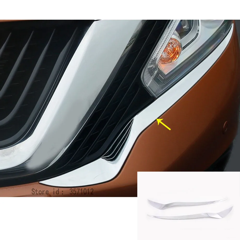 

For Nissan Murano 2015 2016 2017 2018 2019 Car Body Eyebrow Front Head Light Lamp Detector Frame Stick Cover Trim Hood Molding