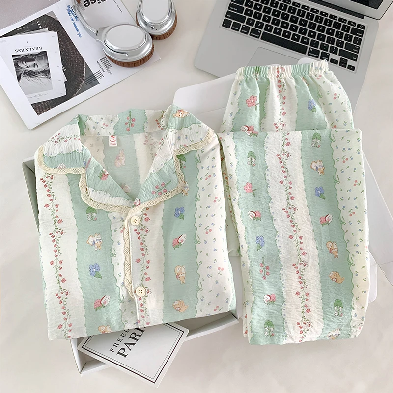 

Pajamas For Women Sets Satin Polka Dot Pyjama Set Short Sleeved Knee Length Pants Ladies Sweet Pink Classic Button-Up Sleepwear