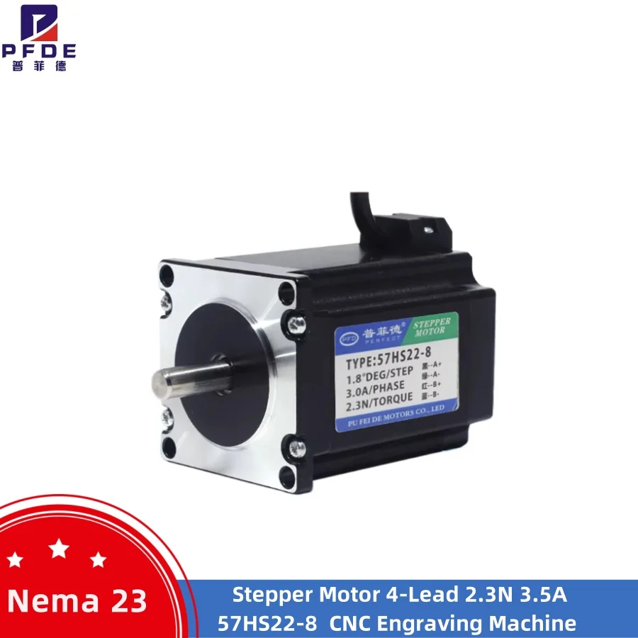 Motor de Passo Nema23 4 Fios 2.3N 57HS22 L 82mm para Máquina CNC de Gravação, Laser, Retificação, Espuma, Corte a Plasma e Equipamentos Elétricos